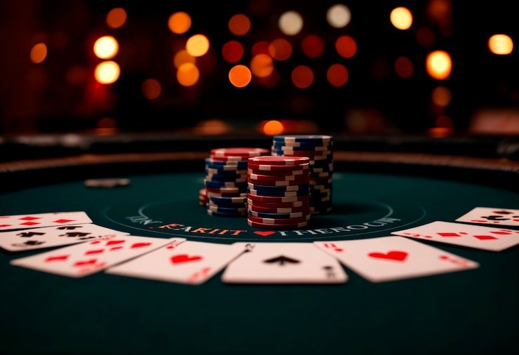 Ruang studio dealer langsung rekening77 dengan kamera multi-sudut dan meja blackjack profesional